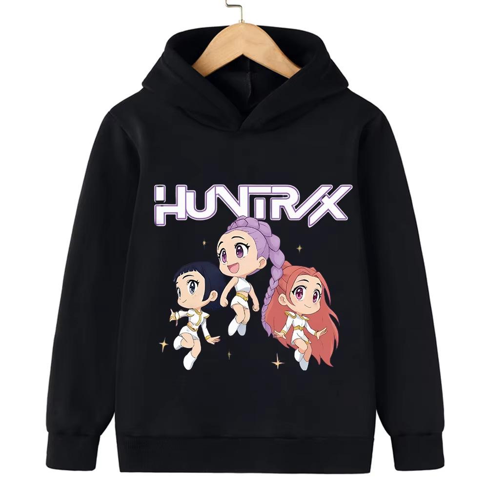Autumn Winter KPop Demon Hunters Pattern Hoodies Fashionable Casual Warm Sports Long Sleeved Children's Boy and Girl Kids Unisex Hooded Sweatshirts