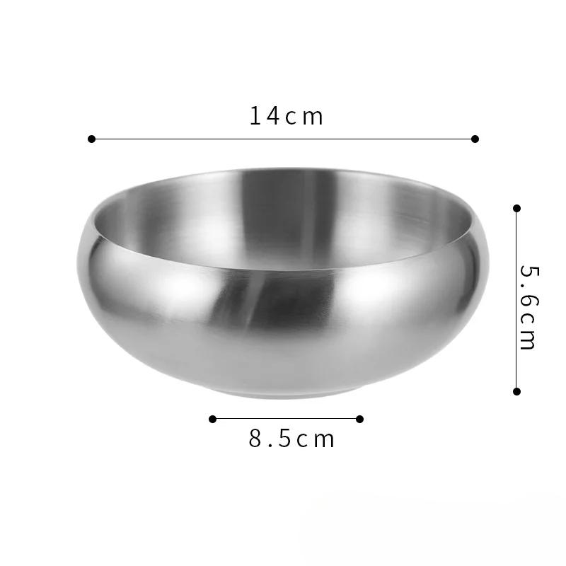 Korean Stainless Steel Rice Bowl Barbecue Shop Commercial Haojin Double-layer Insulated Soup Bowl Double-layer Bowl Set