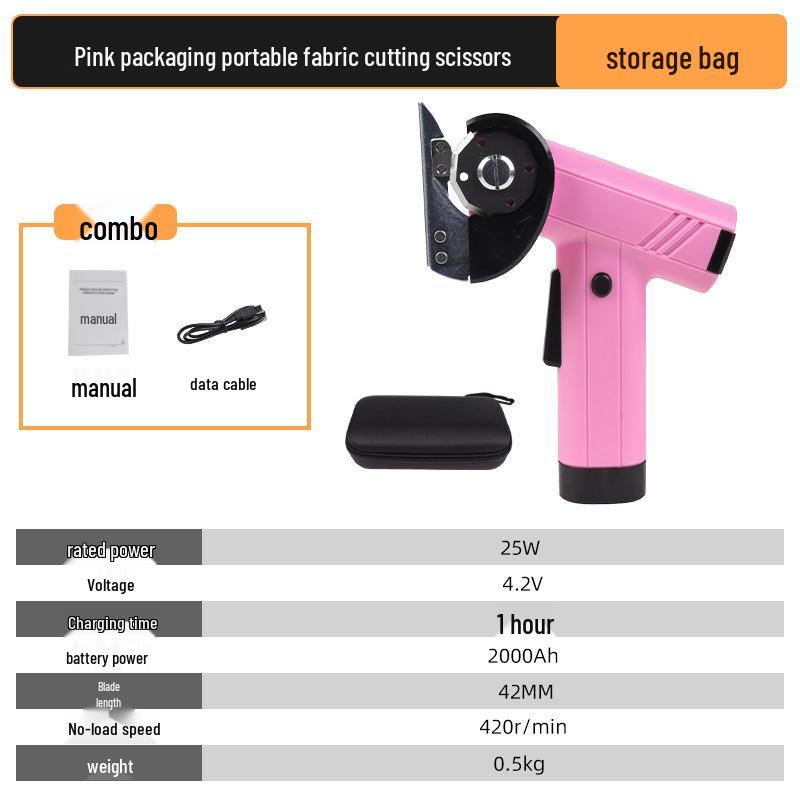 High-Efficiency Handheld Electric Scissors: Lithium Battery Fabric, Carpet, and Leather Cutter