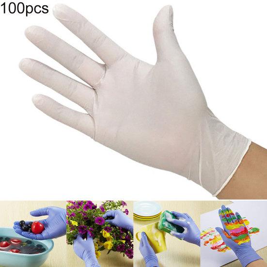 100Pcs Disposable Thick Home Cleaning Elastic Waterproof Kitchen Nitrile Gloves