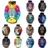 Vibrant Skull Print Digital Pullover Hoodie For Men Comfortable Loose Fit