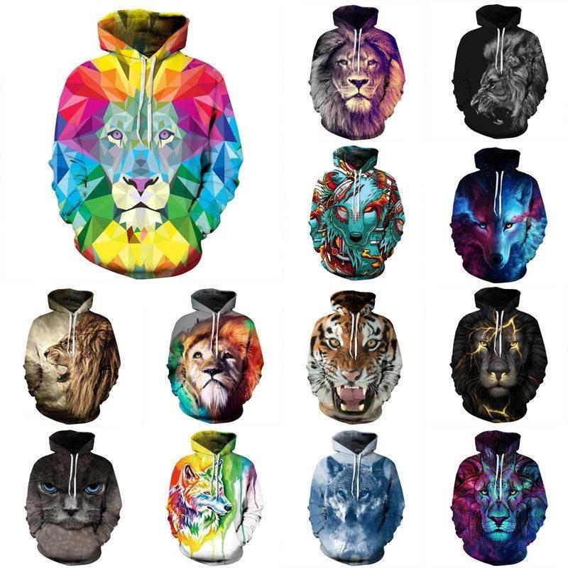 Vibrant Skull Print Digital Pullover Hoodie For Men Comfortable Loose Fit