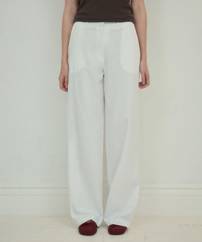 Aueonoseuteljia Mono Basic Straight Cotton Pants_White(O25-Pt02)