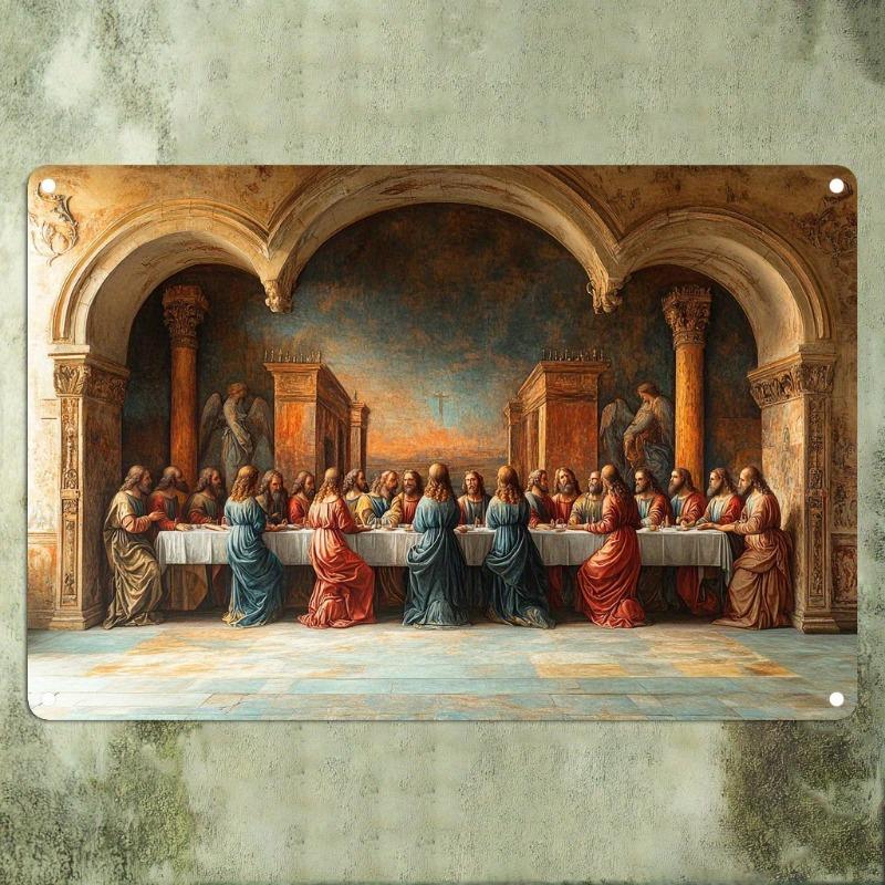 The Last Supper Aluminum Wall Art Religious Metal Sign for Home Decor Christian D Gift x 20x30cm(7.8x11.8inch)