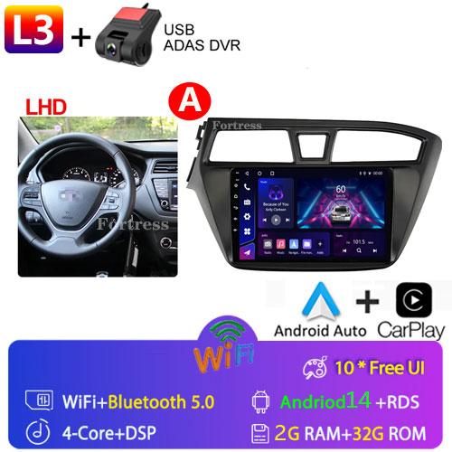 Fortress 6G 128G Android 12 Car Radio For Hyundai I20 LHD 2015 2016 2017 Stereo GPS Carplay Auto Multimedia Player 2Din DVD