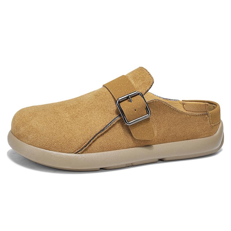 

Platform Mules for Men Closed Toe Slip On Flat Sneakers Wide Toe Open Back Casual Shoes Loafers Slippers Non-Slip Lazy Drivers 39