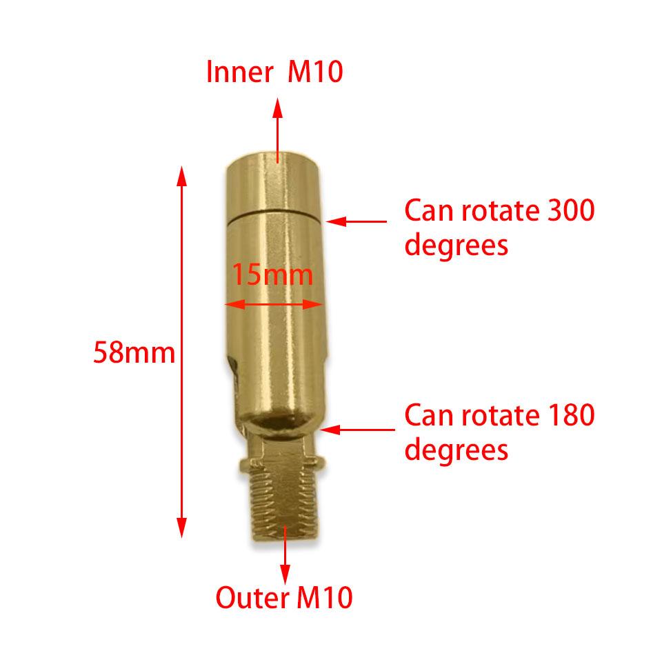 M8/M10 Universal Joint Shaking Head Short Rod Brass Universal Shaped Tube Rocker Arm Lamp Table Lamp Spotlight Accessories