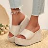 Sandali a ciabatta da donna in PVC trasparente con punta aperta Estate Zeppa 10 cm Tacchi Alti Pantofole da donna Piattaforma Casual Sandali