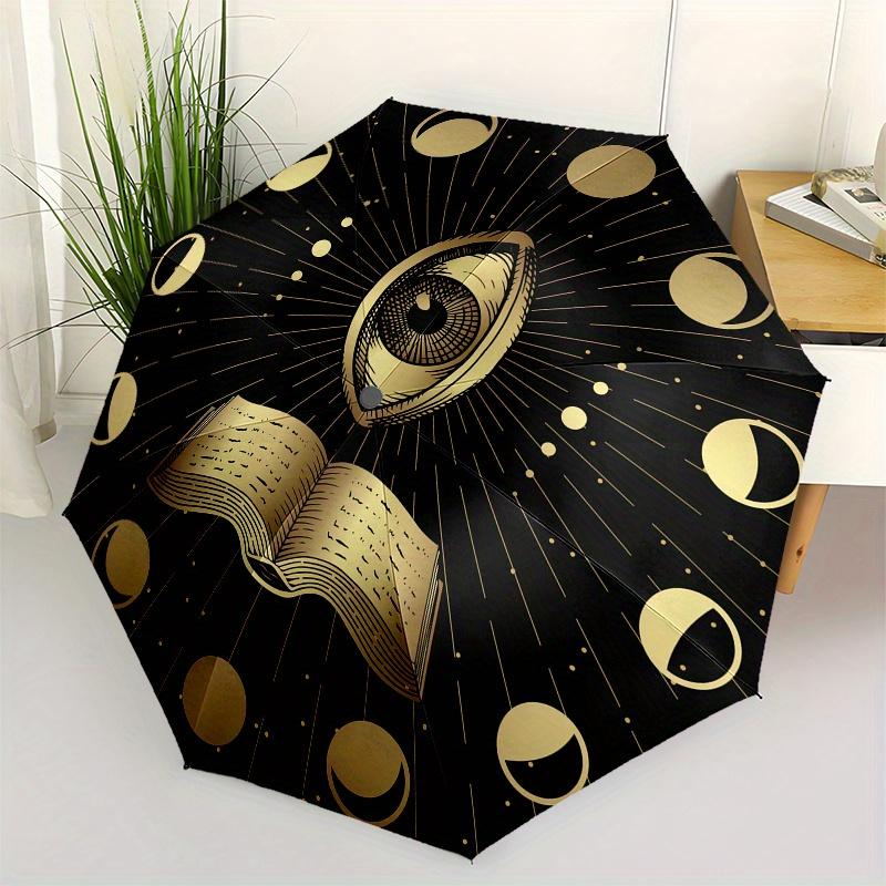 

Golden Eye of Wisdom: Mystical Book Design StickerUmbrella, Portable 3-Fold Umbrella for Men & Women,Christmas Gift ES111