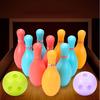 1/2 Sets Plastic Bowling Set, 10Pcs Colorful Bowling Pins with 2 Balls, Indoor Outdoor Bowling Sports Activity Supplies YMY