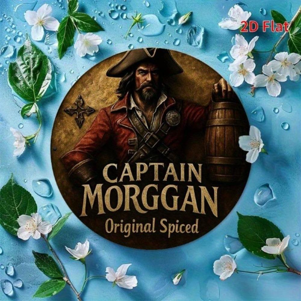 Vintage plechová cedule Captain Morgan Rum Bar Pirátské nástěnné umění Domácí Pub Dekor