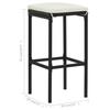 Bar Table Set Poly Rattan Black Wooden Tabletop Steel Frame Stable Seating Cushion Pub Dining Set Us Local Shipping