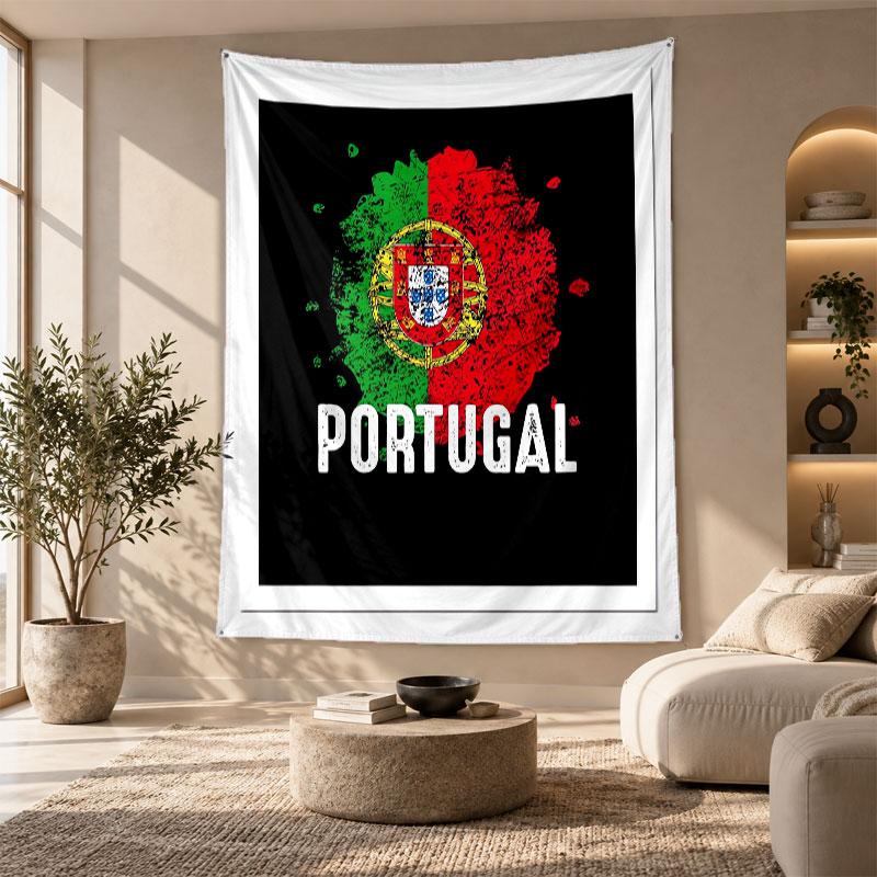 Decorative Tapestry,Portugal National Football Team Printed Wall Art, Lightweight Wall Hanging For Bedroom Background