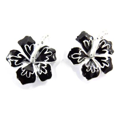 [J7722] - Black 'Flora' Designer Earrings