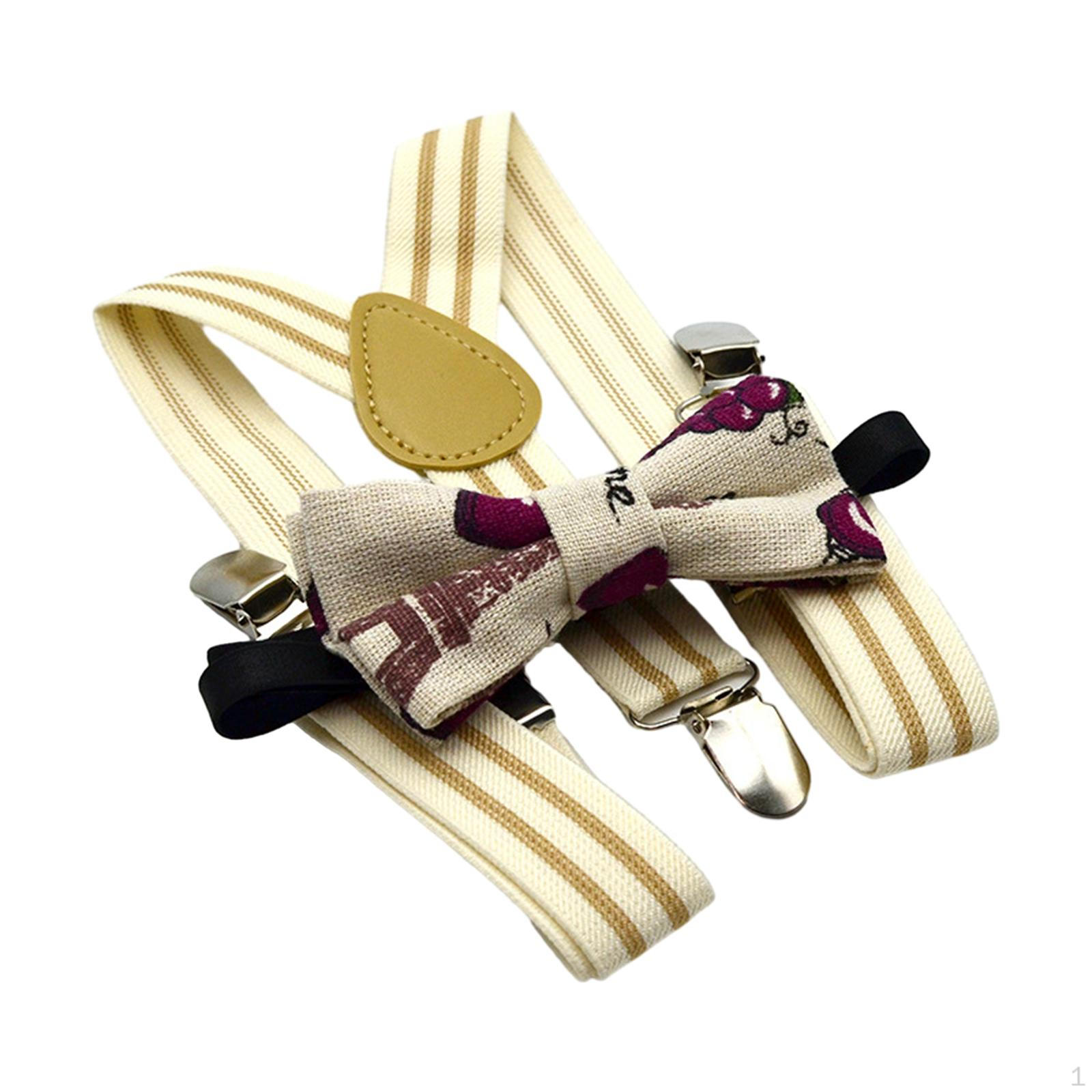 

2x Y-образная задняя эластичная застежка подтяжки галстук-бабочка комплект для костюма на день рождения детей Style F