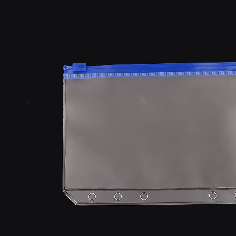 6Pcs A6 Waterproof Pvc Cash Budget Envelopes Zipper Binder Pouches 6-Hole Binder Pockets For Notebook Planner Journey Binders