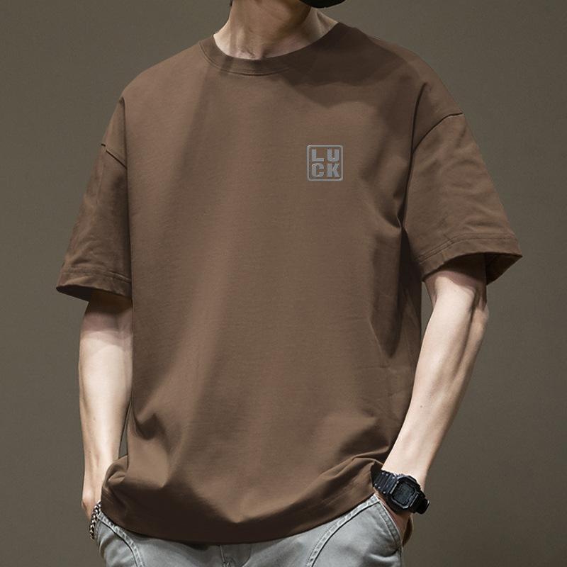 Minimalistische Sportbekleidung T-Shirts Bedrucktes Kurzarm-T-Shirt für Herren Baumwolle Sommer-Tops