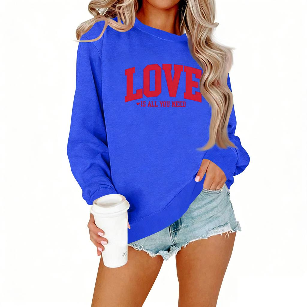Ladies' Casual Women's Printed Round Neck Pullover Hoodie