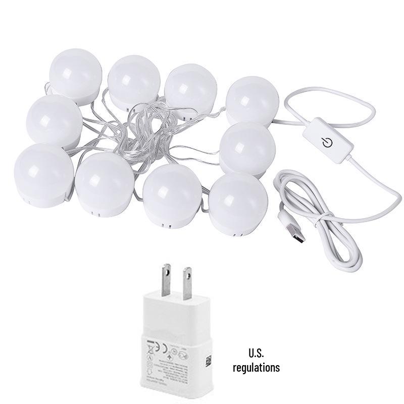 USB-Enabled LED Beauty Mirror Bulb with Three-Color Dimming