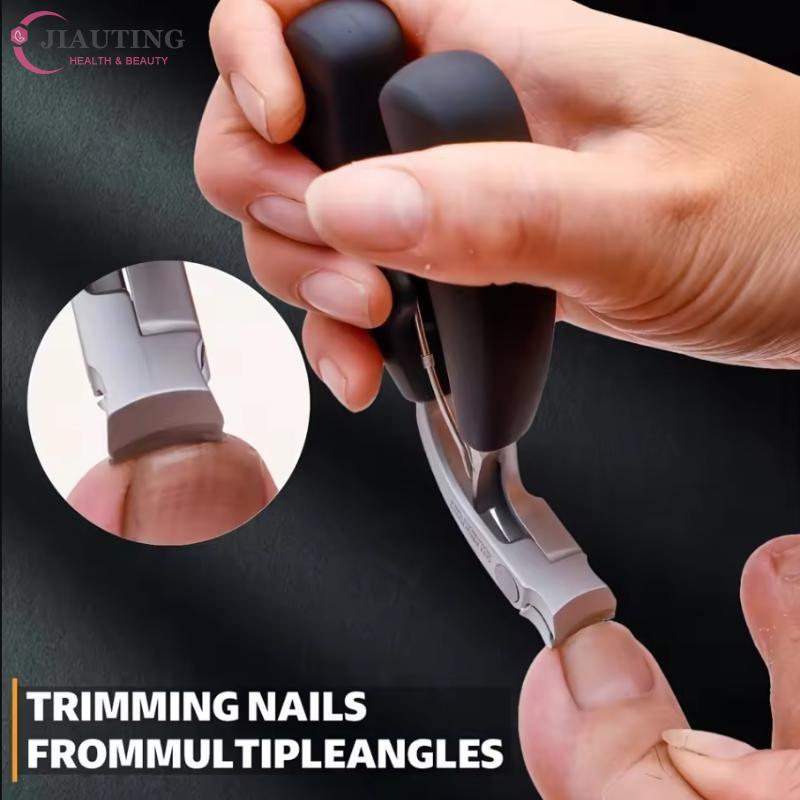 1 peça Cortador de Unhas Resistente Evita Salpicos Cortador Largo para Unhas da Mão Cortador de Unhas Grossas e Duras Lâmina Curva Tesoura de Manicure Ferramenta