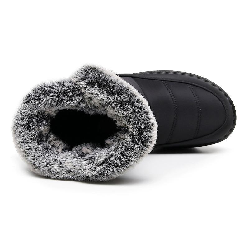 2025 New Arrival Cotton-Lined High-Top Insulated Women's Snow Boots with Velcro Closure Waterproof Women's Boots for Casual Wear