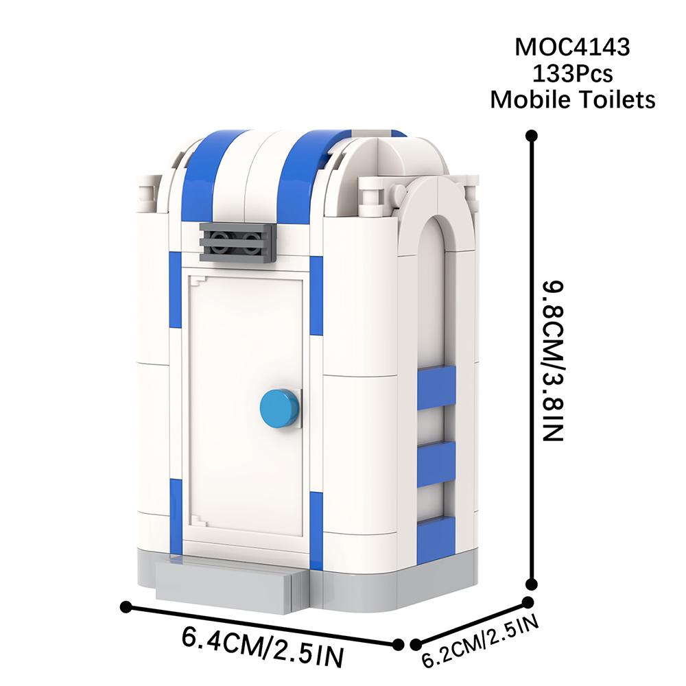 MOOI Stadt Öffentliche Einrichtungen Mobile Toiletten Telefonzellen Mülleimer Schaukelstühle Modellbausteine Montessori-Spielzeug MOC-Bausteine