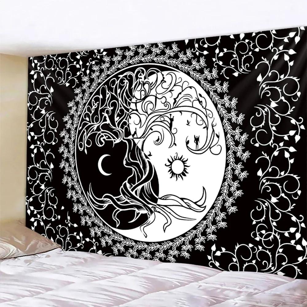 VIKAMA Dark Starry Sky Moon Tapestry Dreamlike Star And Moon Element Tapestry Bedroom Headboard InstagramStyle Decor Tapestry