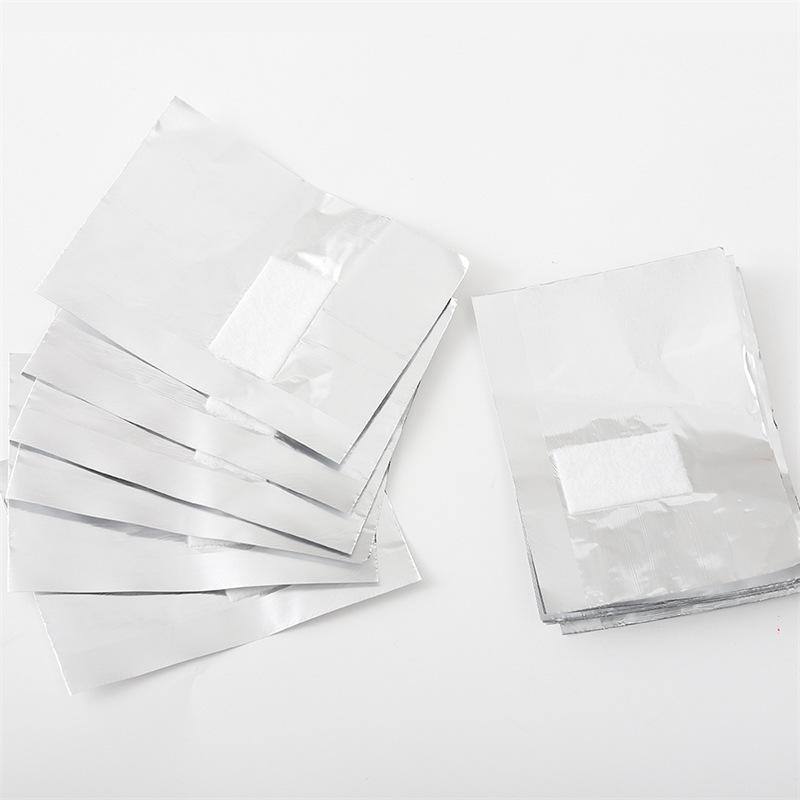 Aluminum Foil Nail Polish Remover Strips with Cotton Pads
