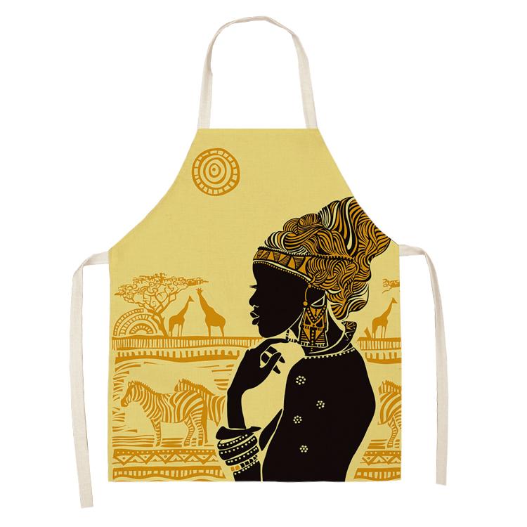 Cooking Baking Apron Home African Women's Pattern Apron Children's House Cleaning Barista Apron Men's and Women's Kitchen Apron