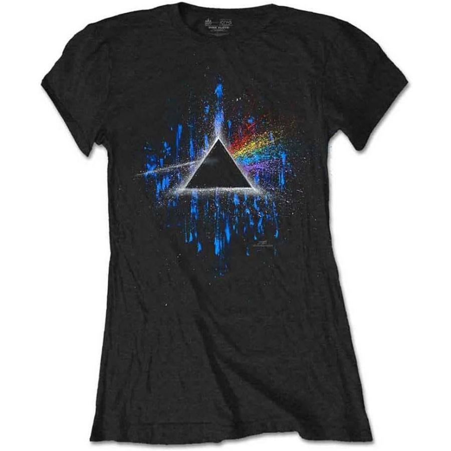 Pink Floyd Dark Side of The Moon Blue Splatter Junior Fit T Shirt S