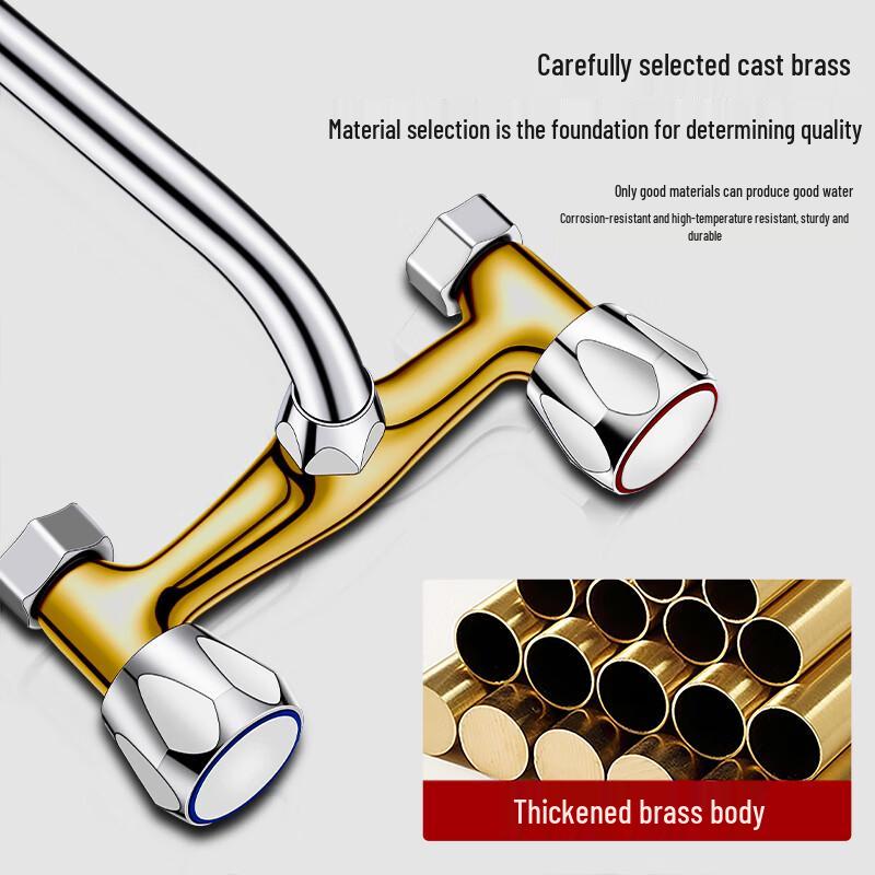 Larsd LX313 Wall-Mounted Kitchen Faucet with Rotatable Spout