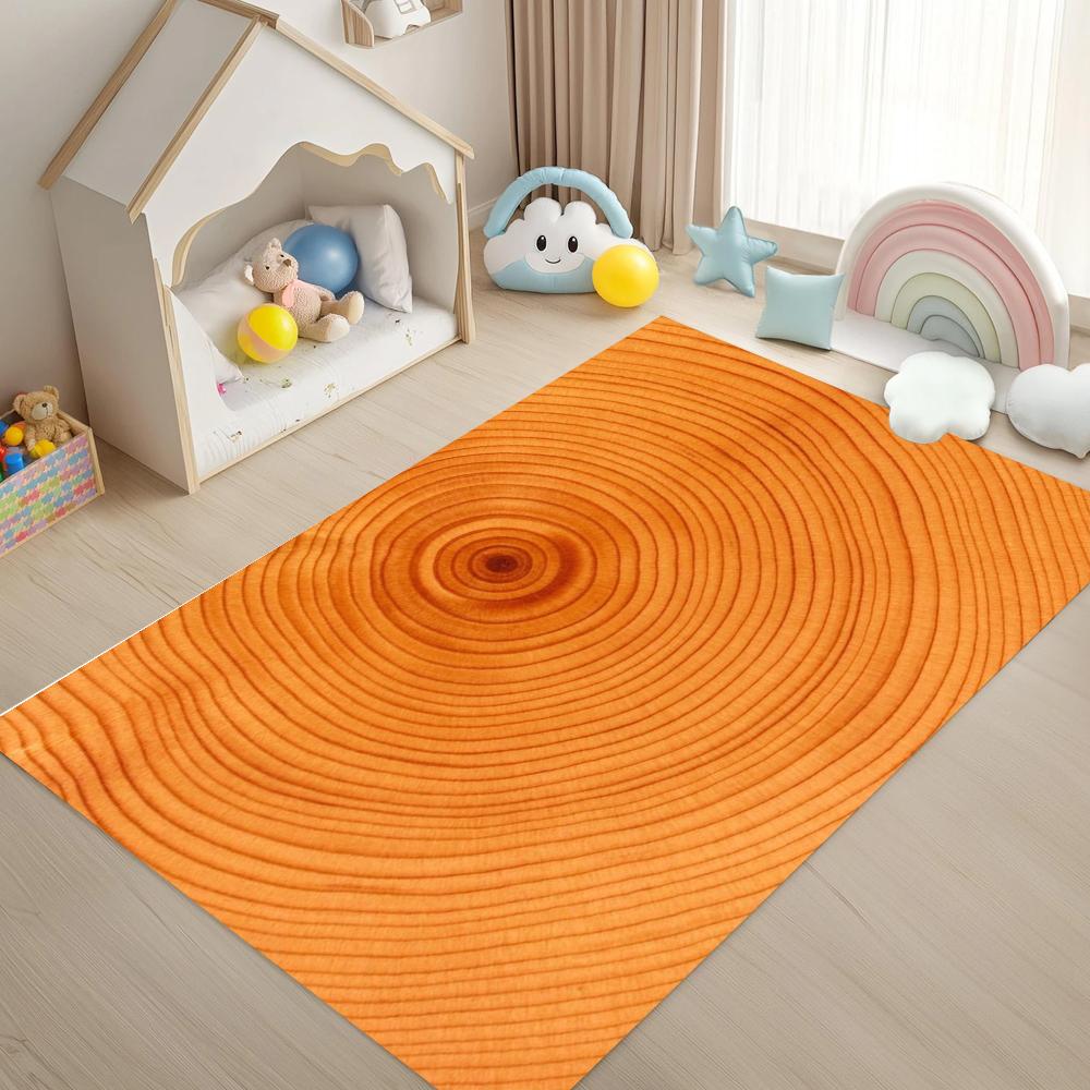 

Retro Wood Grain Tree Growth Ring Rug Brown Gray Non-slip Carpet Living Room Bedroom Playroom Sofa Doormat Home Decor 40x60cm