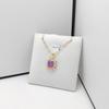 New Fashion Titanium Steel Copper Inlaid Colorful Amethyst  Zircon Ocean Turtle Necklace with Simple Stainless Steel Chain
