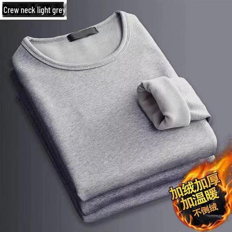 Men's 2026 Warm Solid Color Long Sleeve Shirt - Autumn/Winter Fleece-Lined