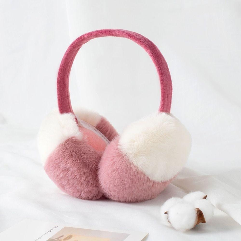 Windproof Faux Fur Ear Warmers Two Tone Foldable Earmuffs Stylish Thermal Ear Covers  Winter Season