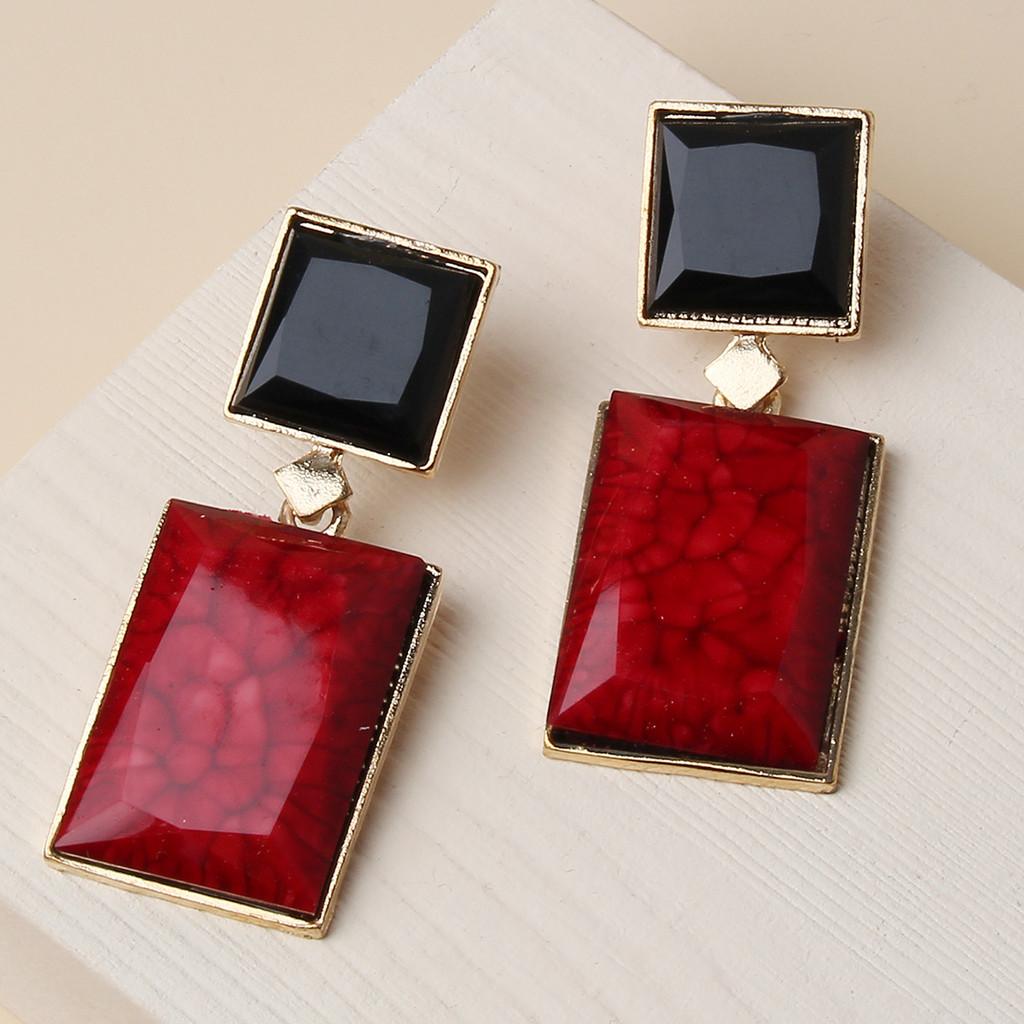 Minimalist Earrings Resin With Geometric Design For Women Summer Fashion