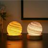 Luminous Glass Sphere 80MM LED Night Light With Wooden Stand Crystal Ball  Bedroom