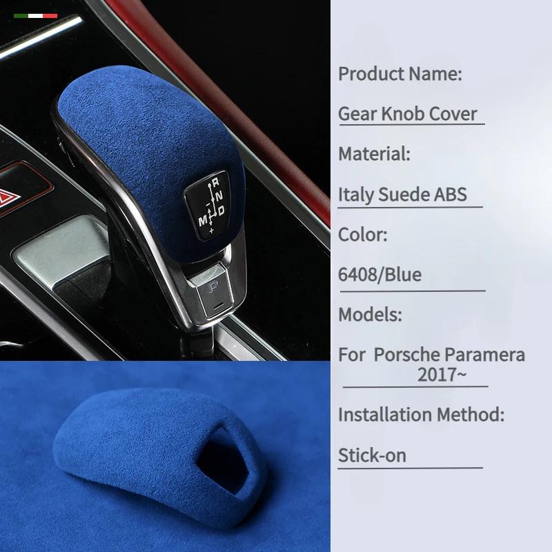 Housse en Daim pour Console Centrale Porsche Panamera 971 Cache Levier de Vitesse Autocollant de Garniture Accessoires de Modification d'Intérieur de Voiture