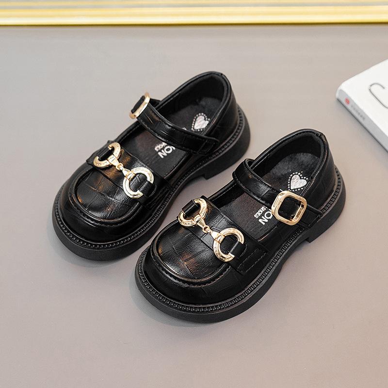 2025 new autumn girls single shoes children's princess shoes women's treasure soft sole love girl small leather shoes foreign trade