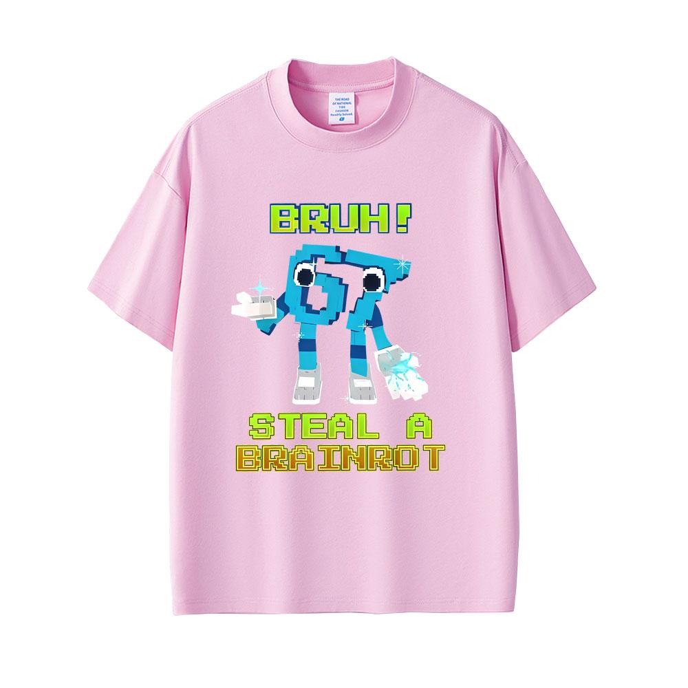 Funny Italian Brainrot Six Seven 67 Number Graphic Tshirt Bruh Steal A Bratnrot T Shirts Unisexs Women Casual Oversized Tshirts