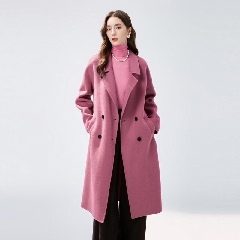 Qiushui Yiren Vintage Double-Breasted Wool Long Coat