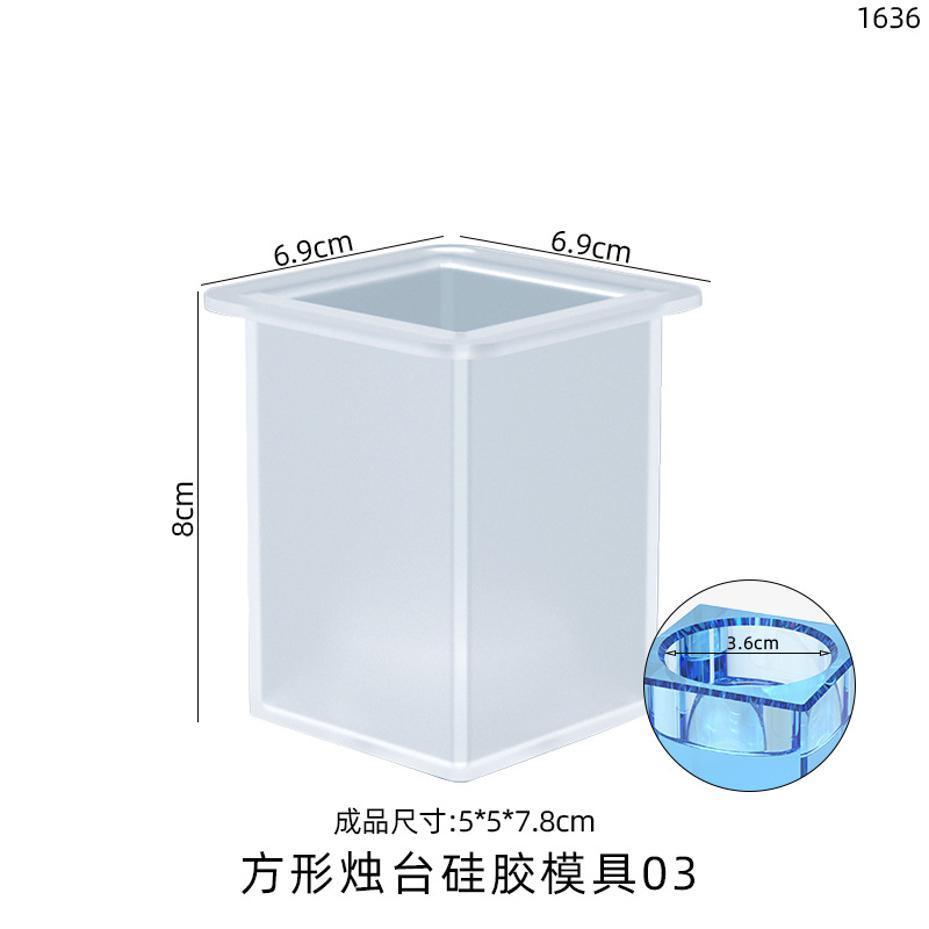 1 Pcs DIY Crystal Epoxy Mold Candle Mold Square Candle Holder Swing Table Is Easy To Use
