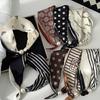 Office Ready Magnetic Neck Scarf for Women, Printed Smooth Scarflette with Clasp Closure for Daily Outfit Wear