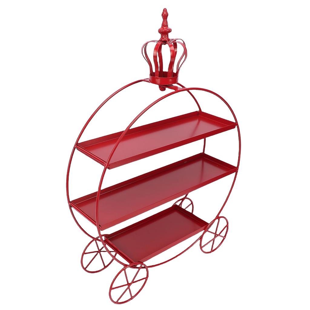 3 Tier Cupcake Stand Holder Iron Dessert Table Display Stand for Wedding Afternoon Tea Donuts Cookies Fruit Red