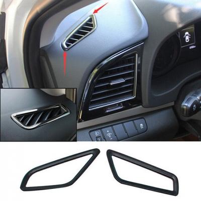 Steel Black Dashboard Side Vent Overlay Cover 2PCS For Hyundai Elantra 2017-