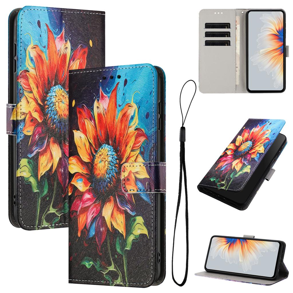 For Xiaomi Redmi 15C 4G (Global) (171mm)/Xiaomi Poco C85 4G Wallet Case Pattern Printing PU Leather Phone Cover with Lanyard