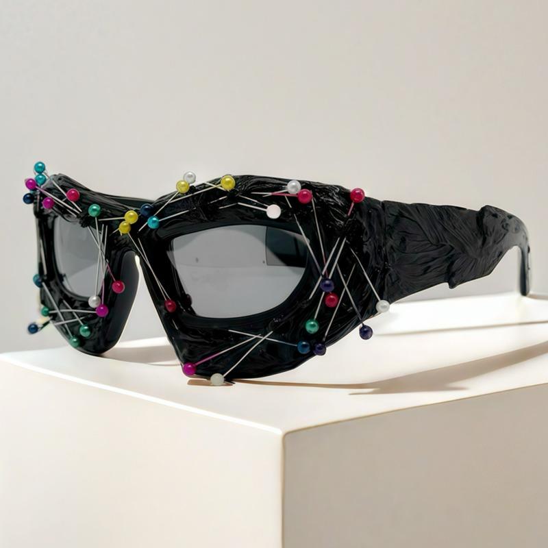 

Personalized Bead Sunglasses, European and American Sunglasses, Top Trendy Hip-hop Punk Style Sunglasses