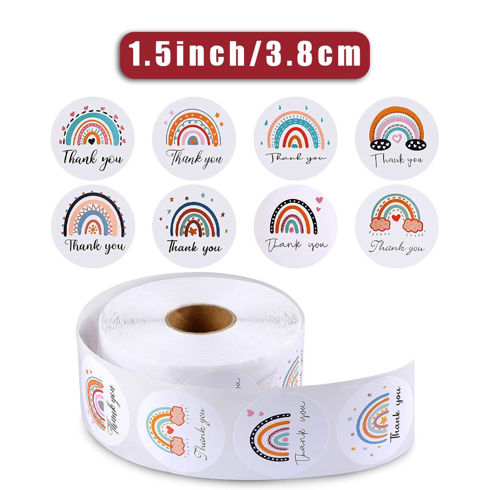 

1.5 Inch round Rainbow Wedding Baking Sticker Label Thank You Holiday Party Decoration Birthday Gift Creative Stationery Label