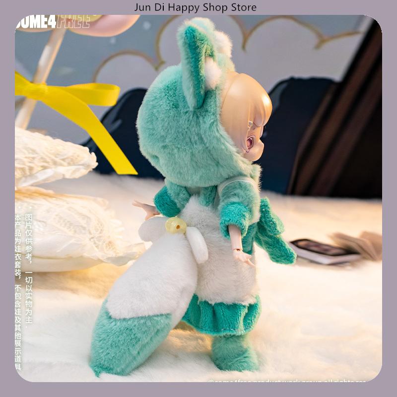 COME4FREE BJD Doll Clothes 1/12 Scale Fantasy Town Series Soft Fox Dress Outfit for OB11 Doll Clothes