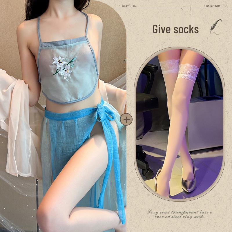 Σέξι Κεντημένο Σετ Εσωρούχων & Πειρασμού σε Στυλ Hanfu